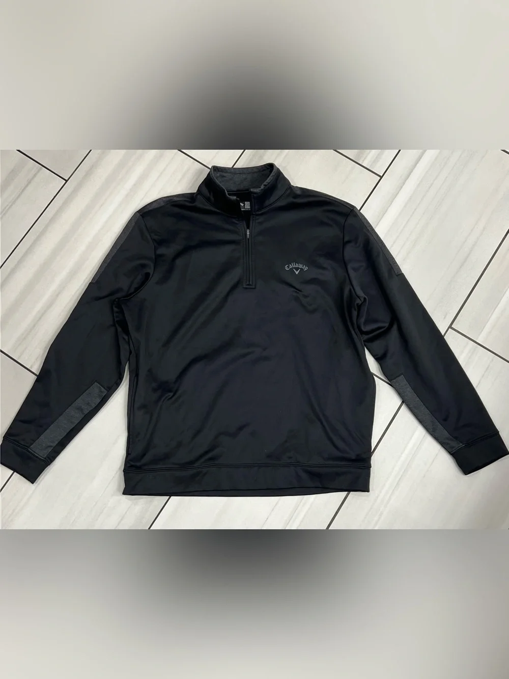 Callaway Quarter Zip Golf Pullover Long Sleeve Men’s Sz M, Black/Gray
